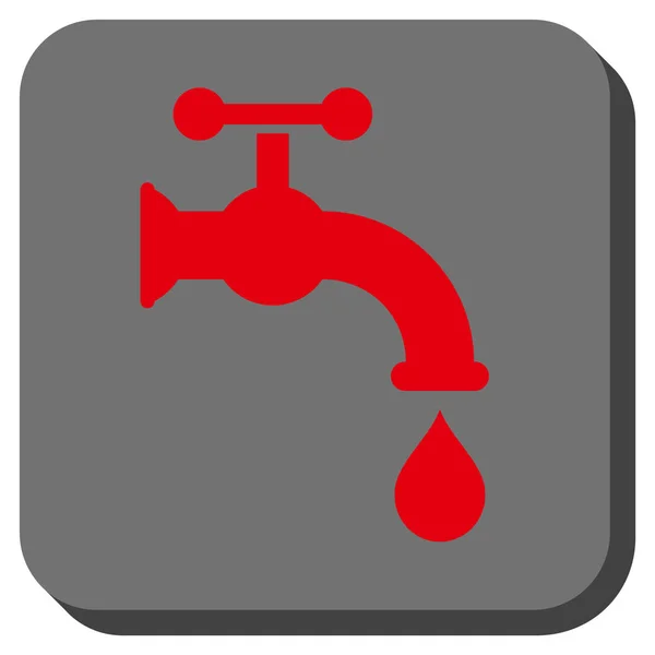 Water Tap Rounded Square Vector Icon — Stock Vector