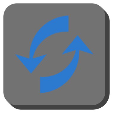 Exchange okları yuvarlak kare vektör simgesi