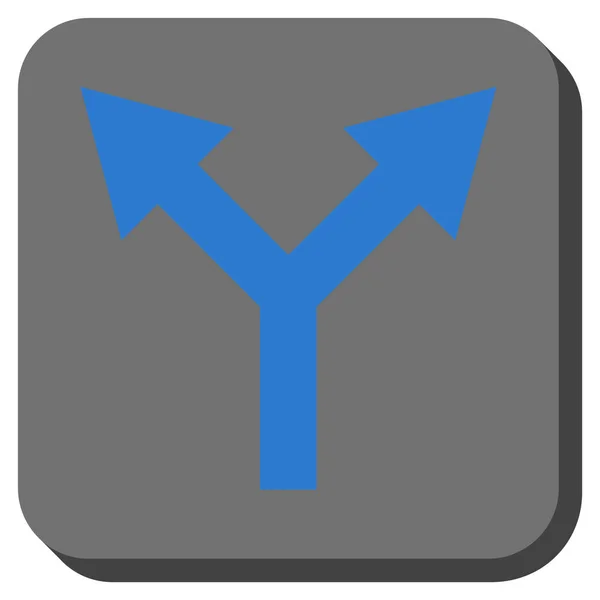 Bifurcatie pijl-omhoog of afgeronde vierkante Vector Icon — Stockvector