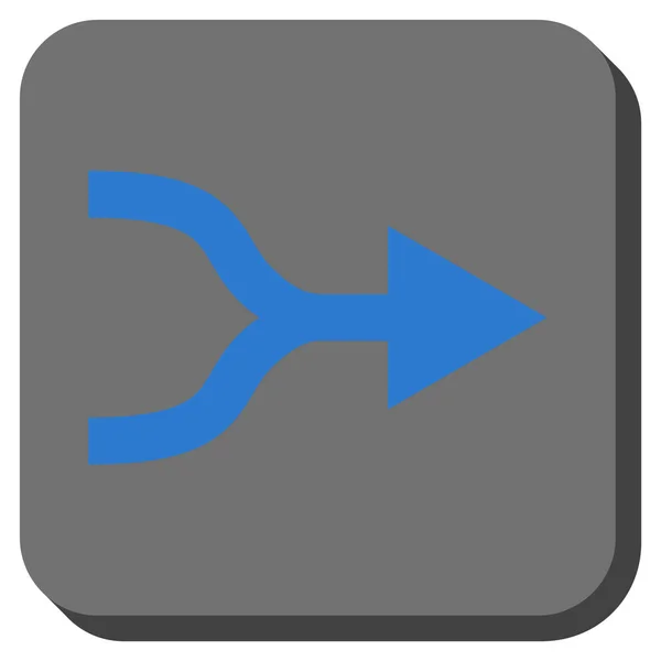Combiner flèche droite arrondie carré vecteur icône — Image vectorielle