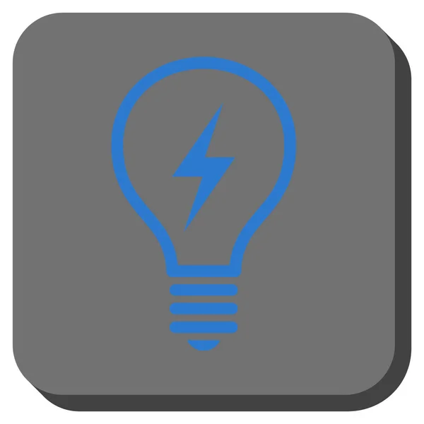 Elektrická žárovka zaoblený čtverec vektorové ikony — Stockový vektor