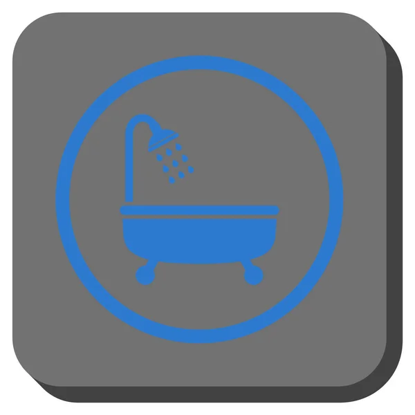 Baño de ducha redondeado cuadrado Vector icono — Vector de stock