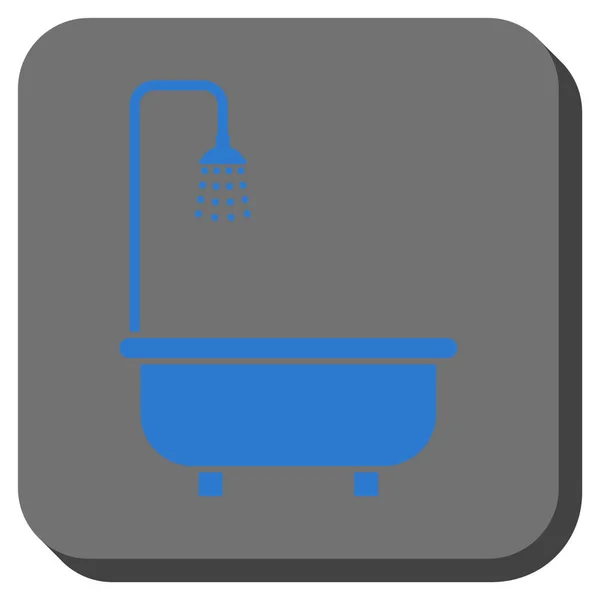 Shower Bath Rounded Square Vector Icon — Stock Vector