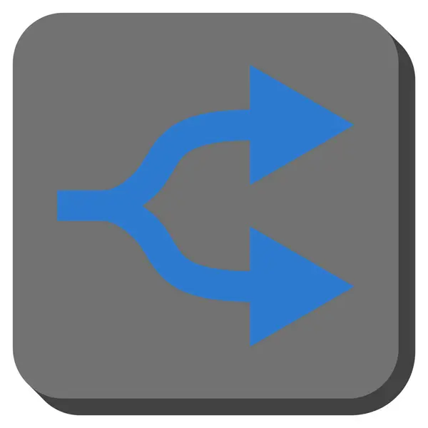 Dividir las flechas derecha redondeado cuadrado Vector icono — Vector de stock