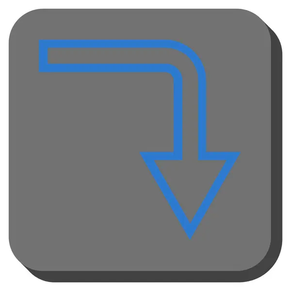 Turn Down afgeronde vierkante Vector Icon — Stockvector