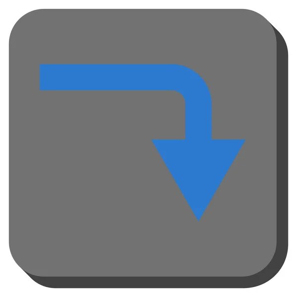 Gire hacia abajo redondeado cuadrado Vector icono — Vector de stock