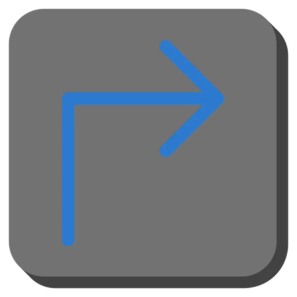 Tournez à droite rond carré vectoriel icône — Image vectorielle