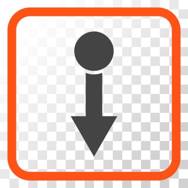 Vektör simgesi bir çerçeve içinde aşağı çekin