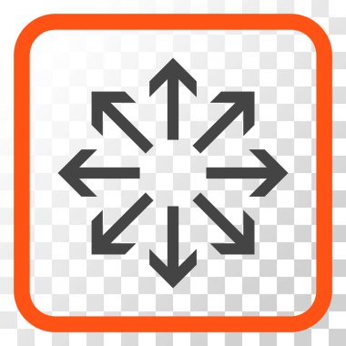 Radyal oklar bir çerçeve içinde simge vektör