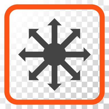 Radyal oklar bir çerçeve içinde simge vektör