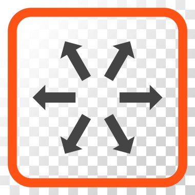 Radyal oklar bir çerçeve içinde simge vektör