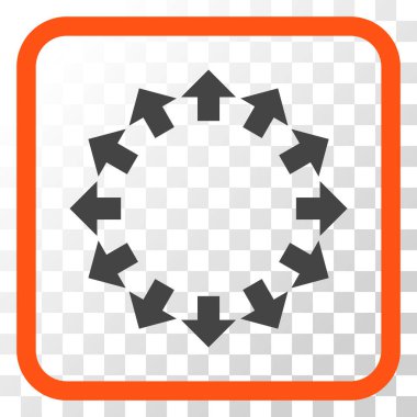 Radyal oklar bir çerçeve içinde simge vektör