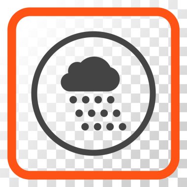 Yağmur bulutu vektör simgesi bir çerçeve içinde