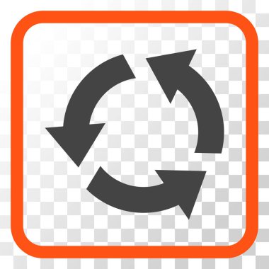 Geri dönüşüm vektör simgesi bir çerçeve içinde