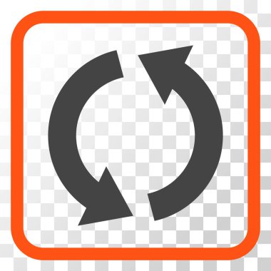 Geri dönüşüm vektör simgesi bir çerçeve içinde