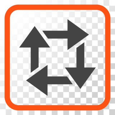 Geri dönüşüm vektör simgesi bir çerçeve içinde