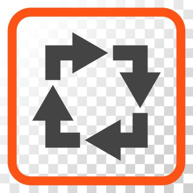 Geri dönüşüm vektör simgesi bir çerçeve içinde