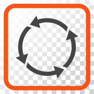 Geri dönüşüm vektör simgesi bir çerçeve içinde