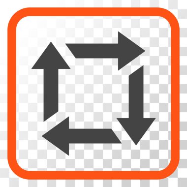 Geri dönüşüm vektör simgesi bir çerçeve içinde