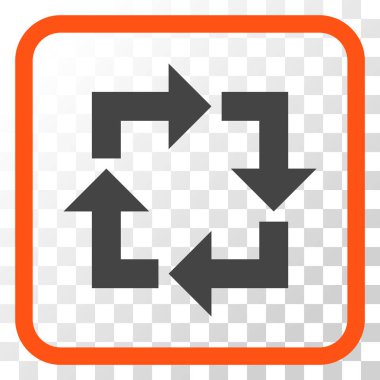 Geri dönüşüm vektör simgesi bir çerçeve içinde