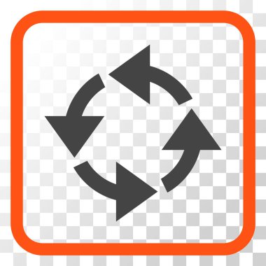 Geri dönüşüm vektör simgesi bir çerçeve içinde