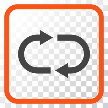 Geri dönüşüm vektör simgesi bir çerçeve içinde