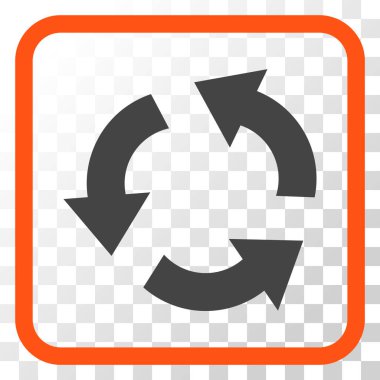 Geri dönüşüm vektör simgesi bir çerçeve içinde