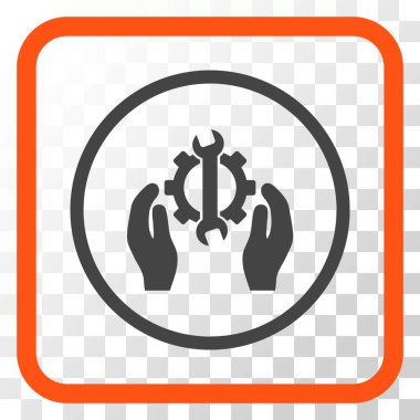 Onarım hizmeti vektör simgesi bir çerçeve içinde