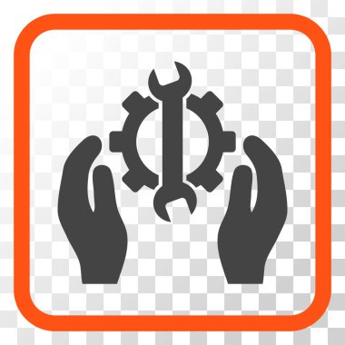 Onarım hizmeti vektör simgesi bir çerçeve içinde