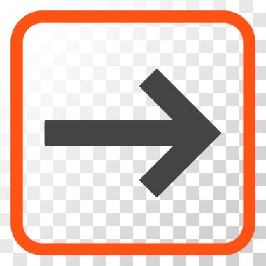 Sağ ok vektör simgesi bir çerçeve içinde