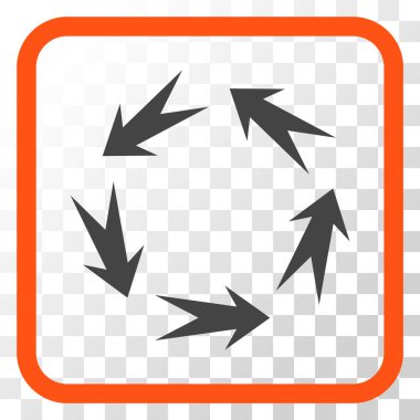 Döndürme vektör simgesi bir çerçeve içinde