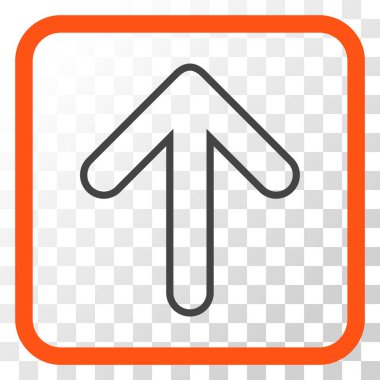 Vektör simgesi bir çerçeve içinde yukarı yönlü ok