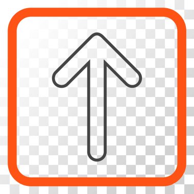 Vektör simgesi bir çerçeve içinde yukarı yönlü ok