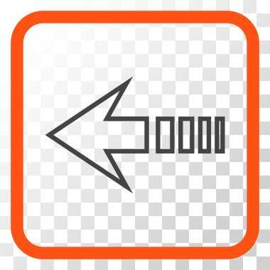 Sol vektör simgesi bir çerçevede göndermek