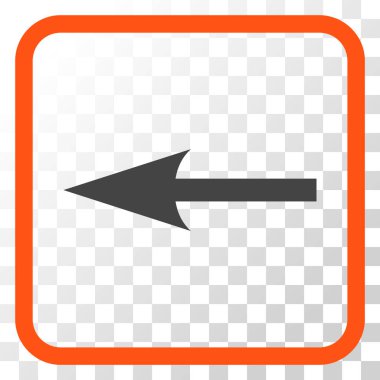 Keskin ok sol vektör simgesi bir çerçeve içinde