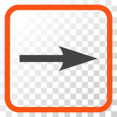 Keskin ok doğru vektör simgesi bir çerçeve içinde