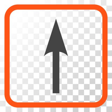 Vektör simgesi bir çerçeve içinde yukarı ok keskin