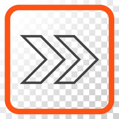 Üst karakter doğru vektör simgesi bir çerçeve içinde