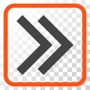 Üst karakter doğru vektör simgesi bir çerçeve içinde