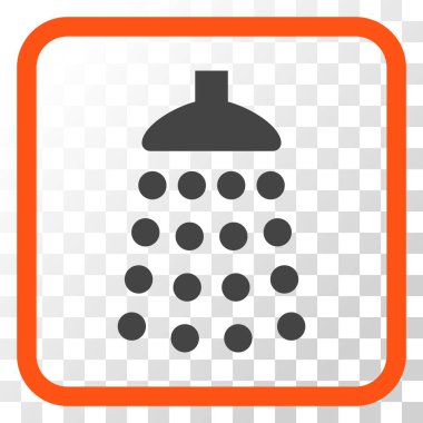 Duş vektör simgesi bir çerçeve içinde