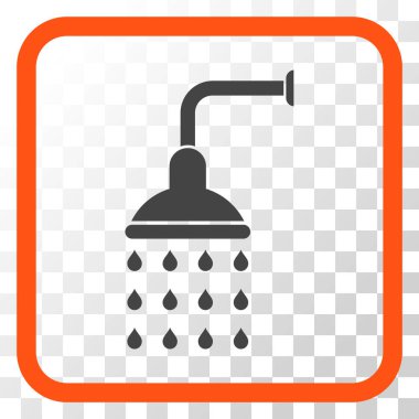 Duş vektör simgesi bir çerçeve içinde