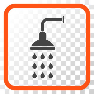 Duş vektör simgesi bir çerçeve içinde