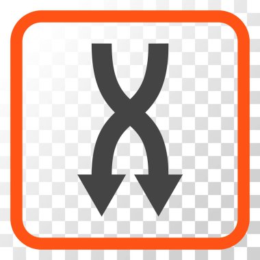 Vektör simgesi aşağı okları bir çerçevede shuffle