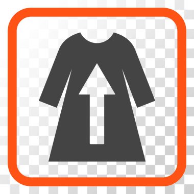 Kadın elbise vektör simgesi bir çerçeve içinde çıkar