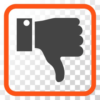 Vektör simgesi bir çerçeve içinde aşağı parmak