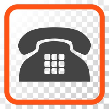 Sesi telefon vektör simgesi bir çerçeve içinde