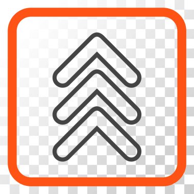 İşaretçi yukarı vektör simgesi bir çerçeve içinde üçlü