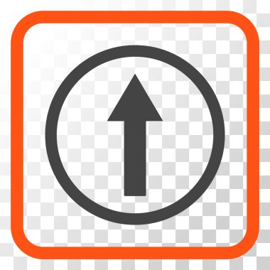 Bir çerçeve içinde yukarı yönlü ok vektör simgesi