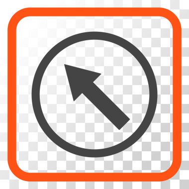 Yukarı Sağdan sola yuvarlak ok vektör simgesi bir çerçeve içinde