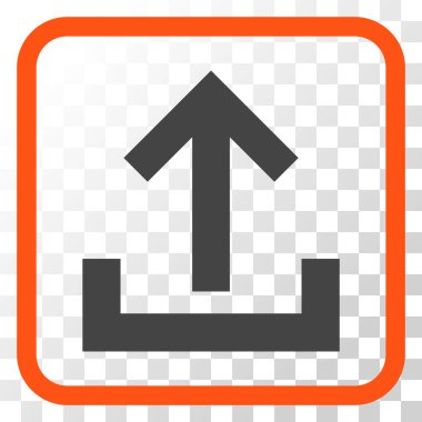 Vektör simgesi bir çerçeve içinde upload